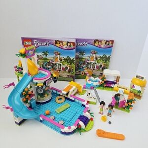 LEGO Friends 41313 Heartlake Summer Pool Complete w/ Instructions & Mini Dolls